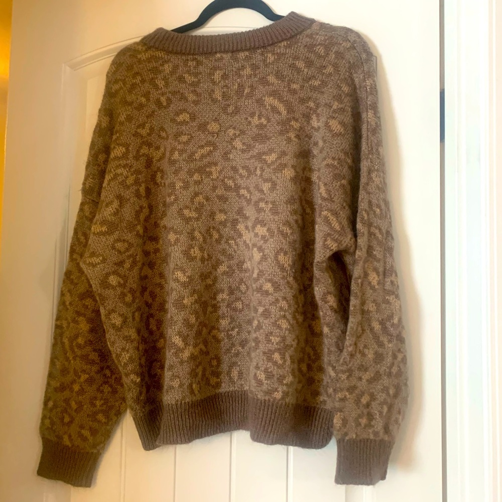 Aerie Oversized Leopard Print Sweater Size XL